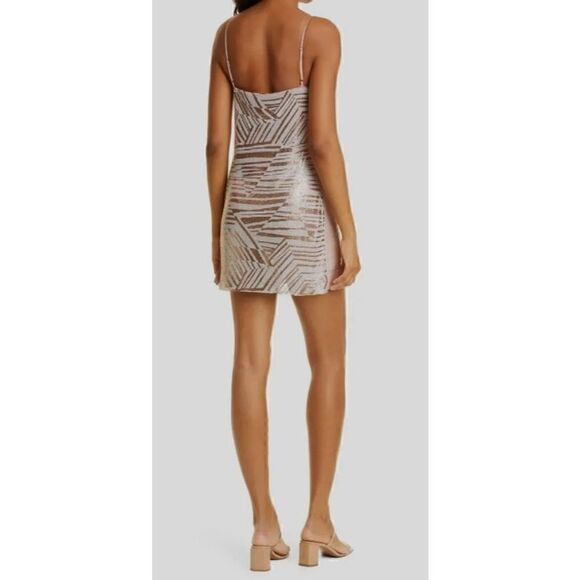 Ramy Brook Pink Tallon Metallic Chainmail Geo Sleeveless Minidress NWT Size 2 - Picture 3 of 9